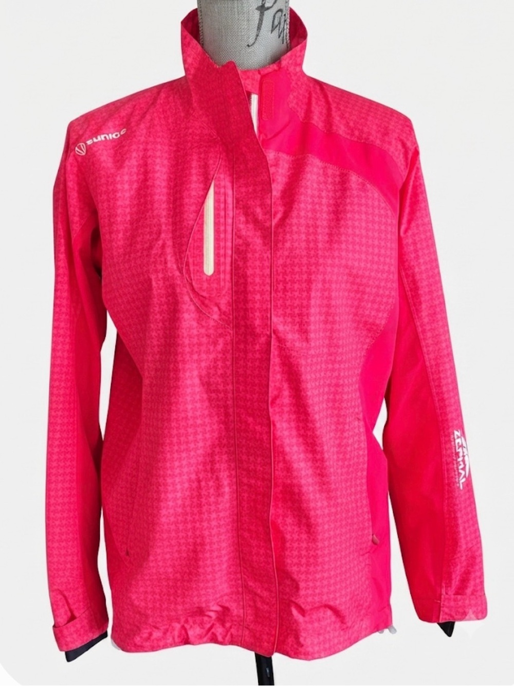 Sunice Typhoon Zephal Waterproof Rain Jacket - Pink Houndstooth - Size M